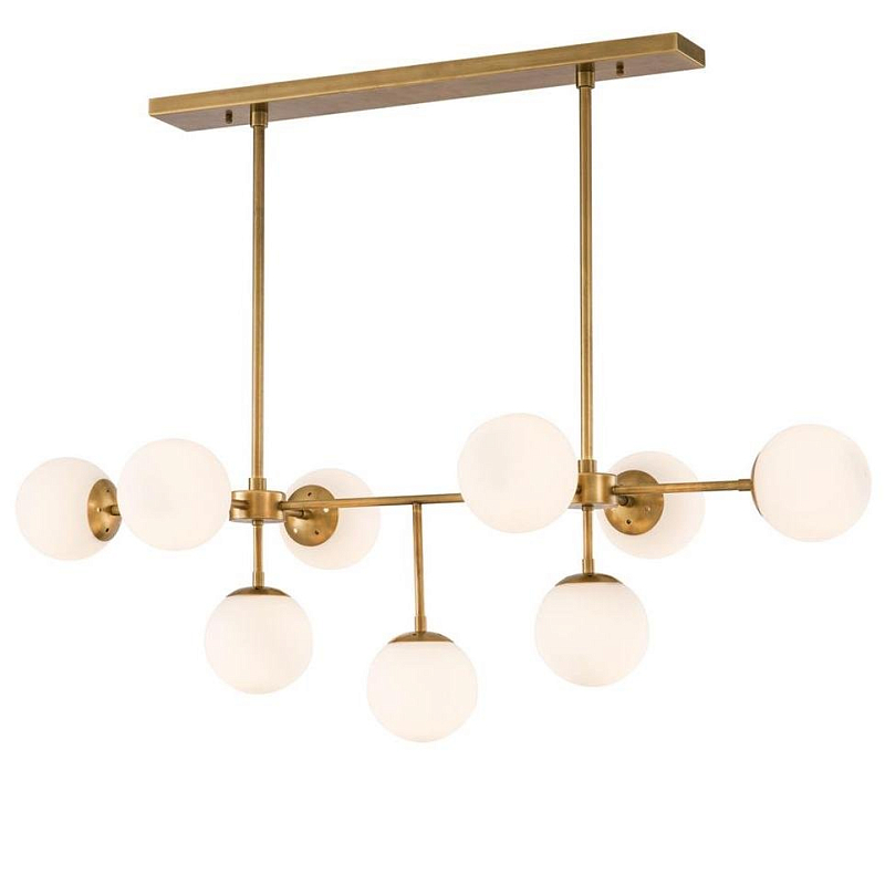 Люстра Chandelier Lux Латунь Античная полированная Белый Люстра Chandelier Lux Латунь Античная полированная Белый в Волгограде | Loft Concept