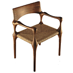 Стул из Ореха с плетеным сидением Kronos Dining Chair Brown варинант исполнения - 1 | Loft Concept в Волгограде