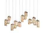 Подвесной светильник линейный с плафонами волнистой формы из фактурного стекла Big Wave варинант исполнения - 7 | Loft Concept в Волгограде