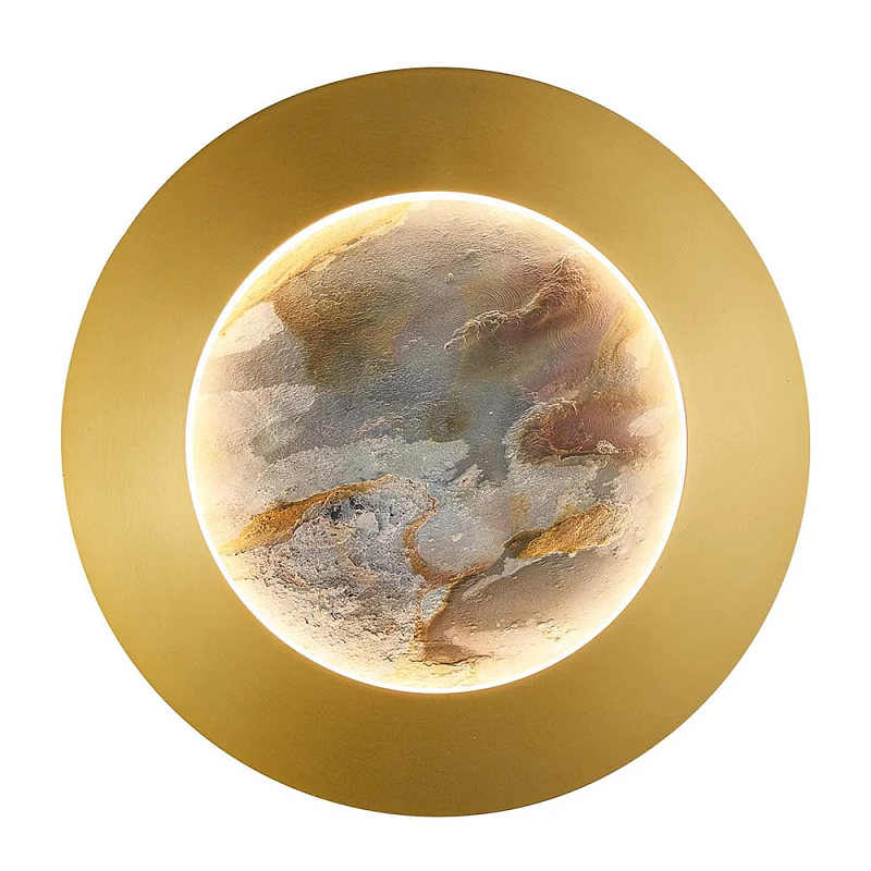 Бра в форме диска цвета латунь Brass Borders Латунь в Волгограде | Loft Concept 