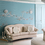 Обои с вышивкой ручной работы Amami Waves Moonbeam colourway on silk moire варинант исполнения - 1 | Loft Concept в Волгограде