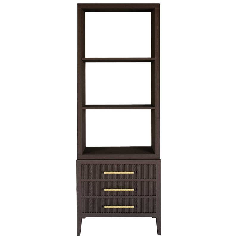 Этажерка Primo с ящиками шпон Темный орех Темный дуб Золотой в Волгограде | Loft Concept 