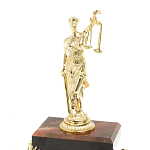 Часы настольные бронзовые из натурального камня Яшма с декором в виде Фемиды Themis Stone Clock варинант исполнения - 3 | Loft Concept в Волгограде