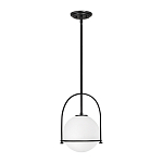 Подвесной светильник с белым плафоном в форме шара в арочной подвеске Hinkley варинант исполнения - 1 | Loft Concept в Волгограде