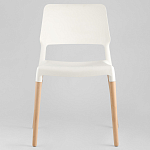 Пластиковый стул на ножках из массива бука Ferret White варинант исполнения - 3 | Loft Concept в Волгограде