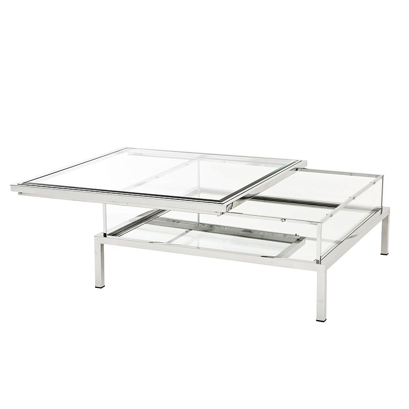 Журнальный стол Eichholtz Coffee Table Harvey Нержавеющая сталь Прозрачное Стекло Журнальный стол Eichholtz Coffee Table Harvey Нержавеющая сталь Прозрачное Стекло в Волгограде | Loft Concept