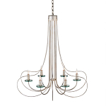 Люстра серебряного цвета с изогнутыми элементами каркаса Twisted Iron Chandelier варинант исполнения - 1 | Loft Concept в Волгограде