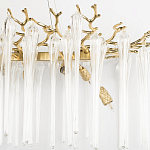 Люстра подвесная прямоугольная с бронзовыми акцентами и прозрачными стеклянными каплями Droplet Chandelier варинант исполнения - 5 | Loft Concept в Волгограде