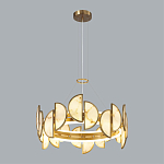 Люстра круглая с полукруглыми плафонами из искусственного алебастра в бронзовой оправе Marbella варинант исполнения - 6 | Loft Concept в Волгограде