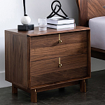 Прикроватный деревянный столик с ящиками Moon Walnut Furniture варинант исполнения - 1 | Loft Concept в Волгограде