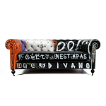 Диван Честерфильд граффити graffiti Orange Sofa натуральная кожа варинант исполнения - 3 | Loft Concept в Волгограде