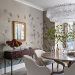 Обои ручная роспись Wild Grasses Special Colourway on Pale Grey dyed silk варинант исполнения - 1 | Loft Concept в Волгограде