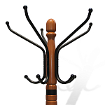 Вешалка напольная деревянная с черными металлическими крючками Noble Branches варинант исполнения - 2 | Loft Concept в Волгограде