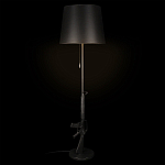 Торшер с черным абажуром и оригинальной ножкой в форме автомата Flos варинант исполнения - 1 | Loft Concept в Волгограде