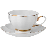 Чайный сервиз из фарфора со стразами на 6 персон 15 предметов Shine Porcelain варинант исполнения - 1 | Loft Concept в Волгограде