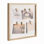 Рамка для фото с подсветкой c 6-ю деревянными прищепками в комплекте Photo Backlight варинант исполнения - 1 | Loft Concept в Волгограде