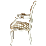 Стул с подлокотниками и круглой спинкой  Checkered Upholstery Chair обивка в клетку варинант исполнения - 3 | Loft Concept в Волгограде