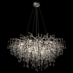 Люстра подвесная с прозрачными стеклянными подвесками в форме капель Диаметр 100 см Droplet Chandelier варинант исполнения - 15 | Loft Concept в Волгограде