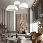 Подвесной светильник с куполообразным белым фактурным абажуром Sergey Makhno варинант исполнения - 7 | Loft Concept в Волгограде