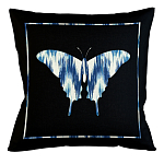 Подушка декоративная бабочка с синим узором Ikat Pattern варинант исполнения - 1 | Loft Concept в Волгограде