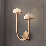 Бра с 2-мя мраморными плафонами на латунном корпусе Light Warm Light варинант исполнения - 3 | Loft Concept в Волгограде