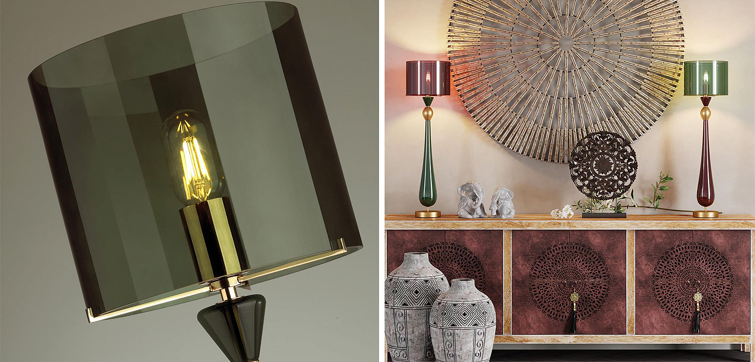 Настольная лампа Roser Green Burgundy Table Lamp Настольная лампа Roser Green Burgundy Table Lamp - Loft-Concept в Волгограде