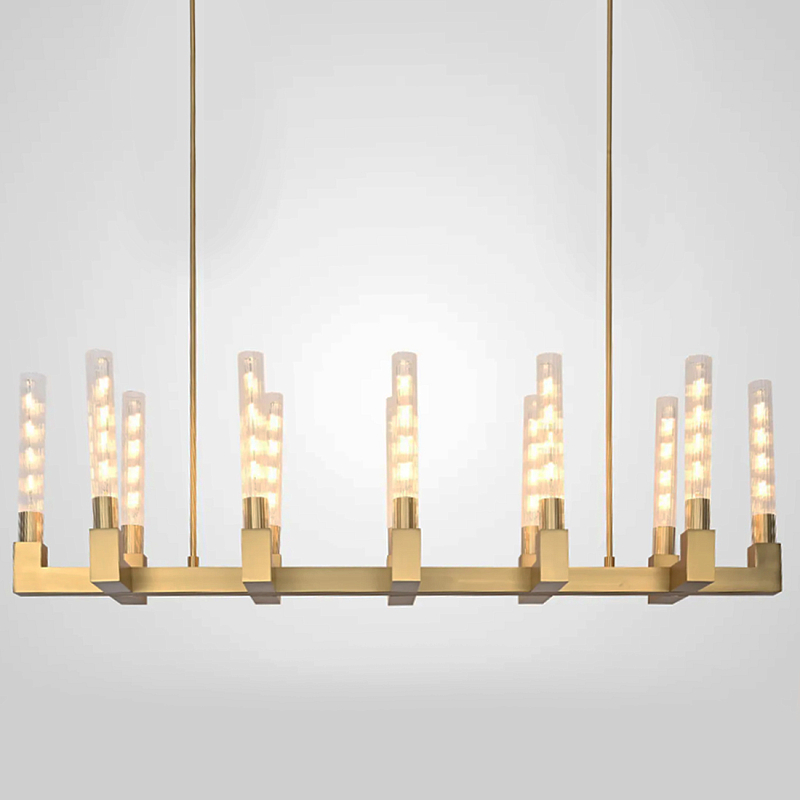 Люстра CANELLE Linear Chandelier 12 Modern Brass Латунь в Волгограде | Loft Concept 