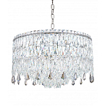 Люстра круглая с хрустальными подвесками на серебряном каркасе Roul Crystal Light варинант исполнения - 6 | Loft Concept в Волгограде