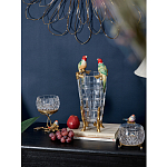Ваза из прозрачного стекла с бронзовыми ножками и фигурками попугаев Eden Garden porcelain and bronze варинант исполнения - 2 | Loft Concept в Волгограде