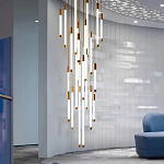 Люстра в современном стиле с 30-ю каскадными светодиодными лампами Golden LED Rain варинант исполнения - 2 | Loft Concept в Волгограде