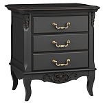 Тумба прикроватная черная из массива бука в стиле прованс Black Provence варинант исполнения - 2 | Loft Concept в Волгограде