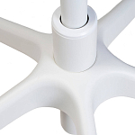 Стул с мягкой синей обивкой из велюра и подъемно-поворотным механизмом на белых колесиках Harper Blue and White варинант исполнения - 6 | Loft Concept в Волгограде