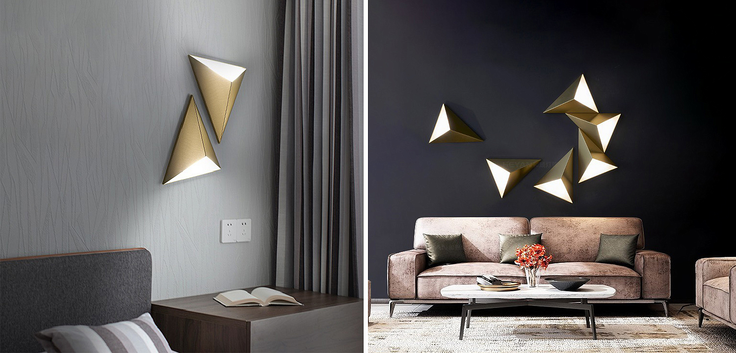 Настенный светильник в форме треугольника Convex Triangle Wall Lamp Настенный светильник в форме треугольника Convex Triangle Wall Lamp - Loft-Concept в Волгограде