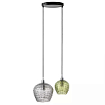 Подвесной светильник каскадный с 2-мя рельефными плафонами Cascade with Relief Lampshades варинант исполнения - 1 | Loft Concept в Волгограде