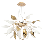 Люстра подвесная с белыми матовыми и золотыми глянцевыми листьями Wintery flovers варинант исполнения - 1 | Loft Concept в Волгограде