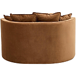 Кушетка круглая с обивкой из велюра коричневая Milky Brown Chair варинант исполнения - 4 | Loft Concept в Волгограде