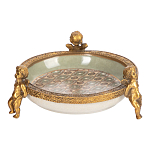 Чаша фарфоровая на бронзовых ножках в виде ангелов Porcelain Angels of Paradise варинант исполнения - 1 | Loft Concept в Волгограде