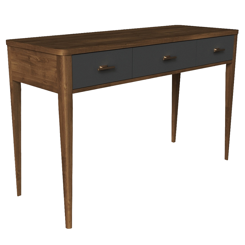 Консоль из массива бука с 3-мя ящиками Tasteful Furniture Коричневый Серый Консоль из массива бука с 3-мя ящиками Tasteful Furniture Коричневый Серый в Волгограде | Loft Concept
