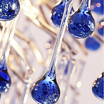 Люстра с синими стеклянными подвесками в форме капель FAIRYTREE Light варинант исполнения - 4 | Loft Concept в Волгограде