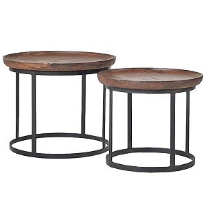 Набор из 2-х кофейных столиков из массива дуба