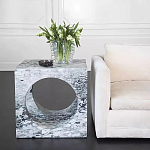 Дизайнерский журнальный стол квадратной формы с круглой нишей Guxawar варинант исполнения - 1 | Loft Concept в Волгограде