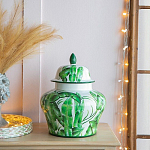 Ваза с зелёными листьями и крышкой Vase Green Leaves варинант исполнения - 3 | Loft Concept в Волгограде