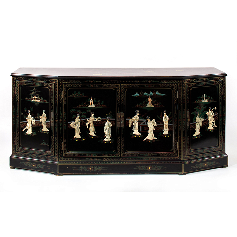 Комод в китайском стиле Chinese Black Chest of Drawers Нидерланды Мульти Черный в Волгограде | Loft Concept 