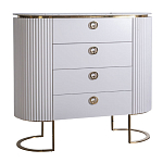 Комод белый овальный с мраморной столешницей Thoroughbass варинант исполнения - 1 | Loft Concept в Волгограде