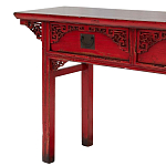 Деревянная консоль в китайском стиле с 2-мя ящиками с резным декором красная Yan Chinese Console Table варинант исполнения - 4 | Loft Concept в Волгограде