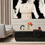 Двухъярусная люстра с подвесками из круглых деревянных бусин белая White Beads Two-tier Chandelier варинант исполнения - 2 | Loft Concept в Волгограде