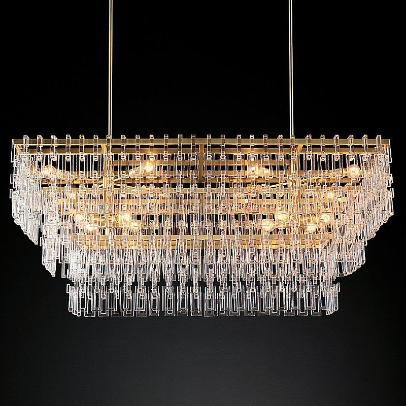 Люстра Marignan Linear Chandelier Прозрачное Стекло Золотой Люстра Marignan Linear Chandelier Прозрачное Стекло Золотой в Волгограде | Loft Concept