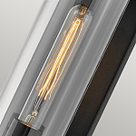 Настенный фонарь в индустриальном стиле с вытянутым цилиндрическим плафоном из прозрачного стекла и черным корпусом Hinkley варинант исполнения - 1 | Loft Concept в Волгограде