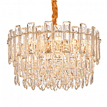 Круглая люстра с хрустальными подвесками на золотистом каркасе Gorgeous Crystal Light варинант исполнения - 3 | Loft Concept в Волгограде