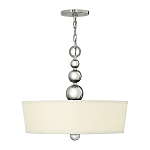Люстра подвесная с белым тканевым цилиндрическим абажуром и декоративными шарами Hinkley варинант исполнения - 2 | Loft Concept в Волгограде